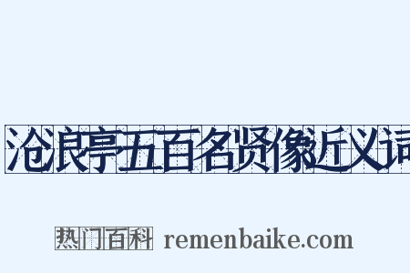 沧浪亭五百名贤像近义词是什么意思的图片